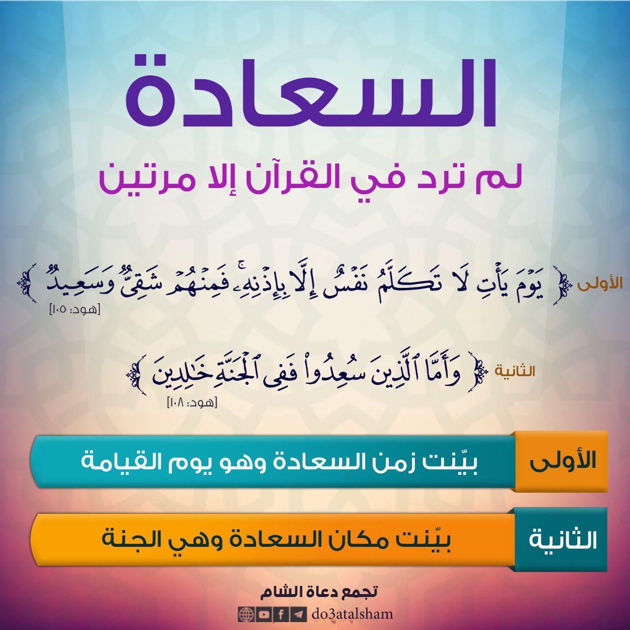 الرسائل التدبرية - السعادة في القرآن