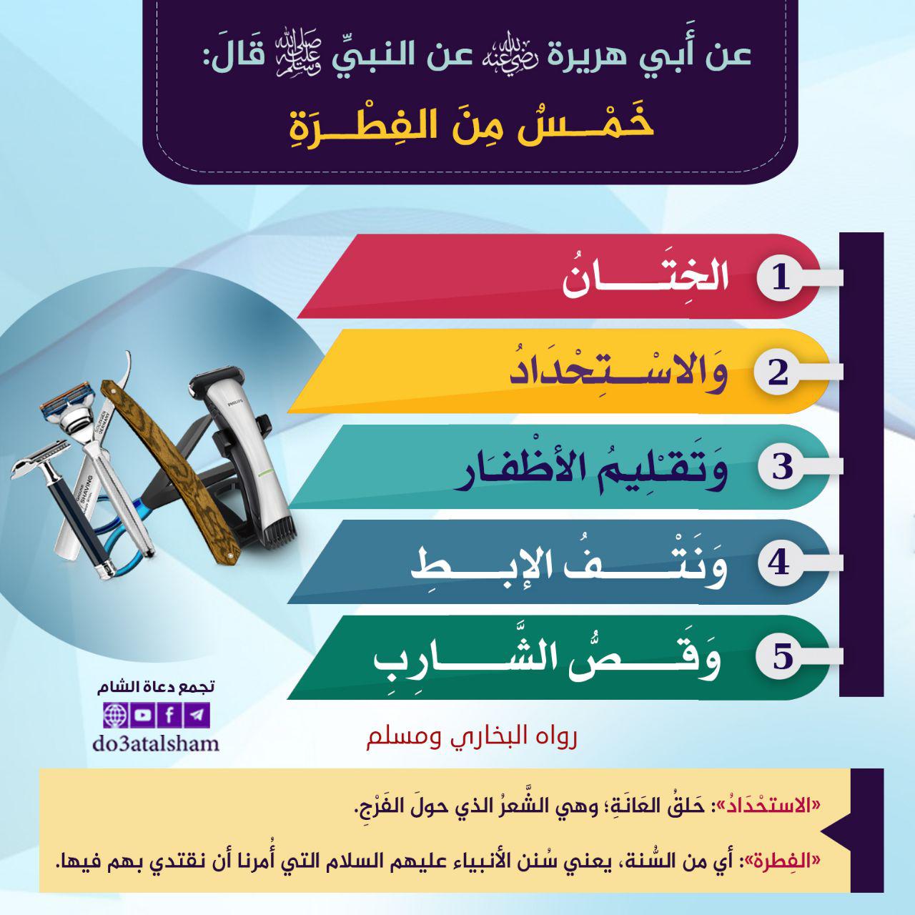 بطاقات - خمس من سنن الفطرة