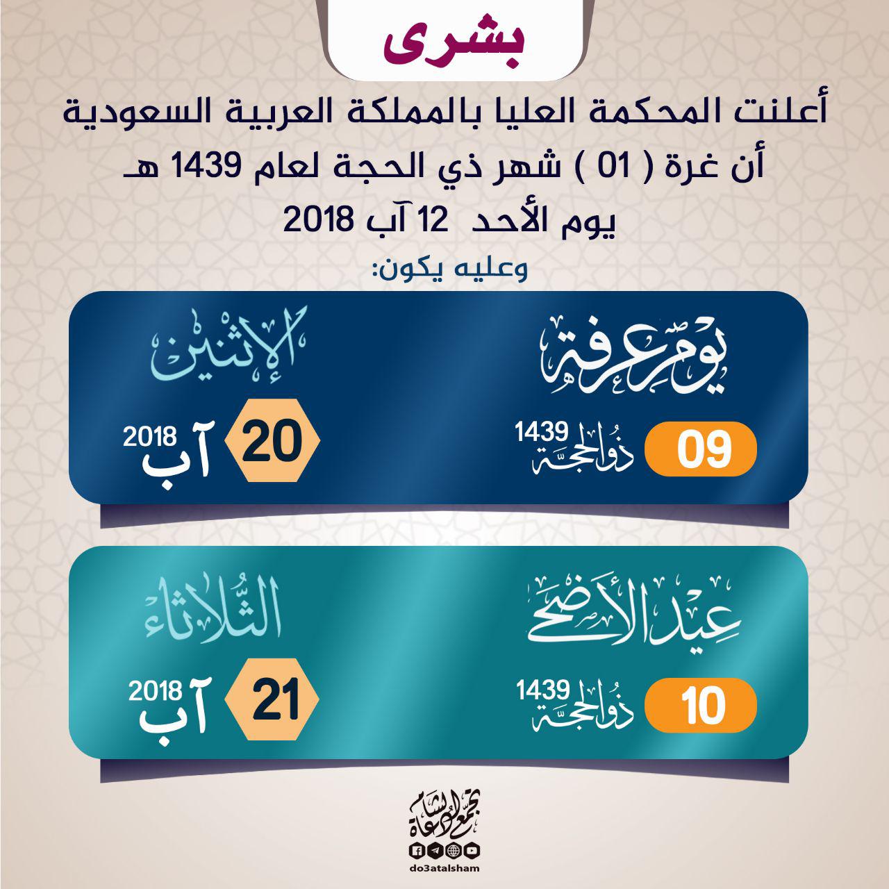 ذو الحجة - الأحد غرة ذو الحجة