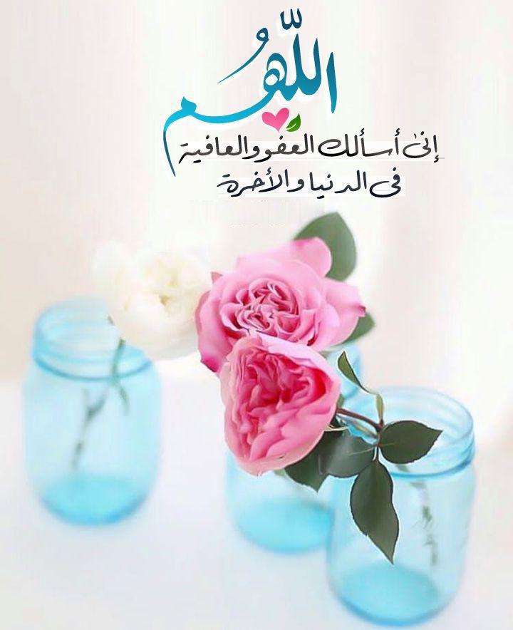 بطاقات الصباح - اللهم إني أسألك العفو والعافية في الدنيا والاخرة