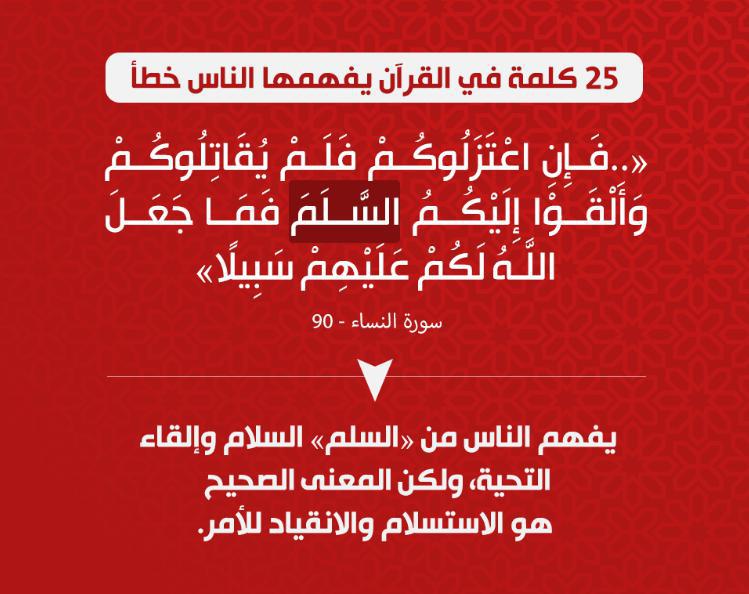 تدبرات - 25 كلمة في القرآن يفهمها الناس خطأ