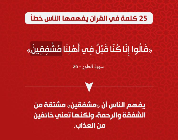 تدبرات - 25 كلمة في القرآن يفهمها الناس خطأ