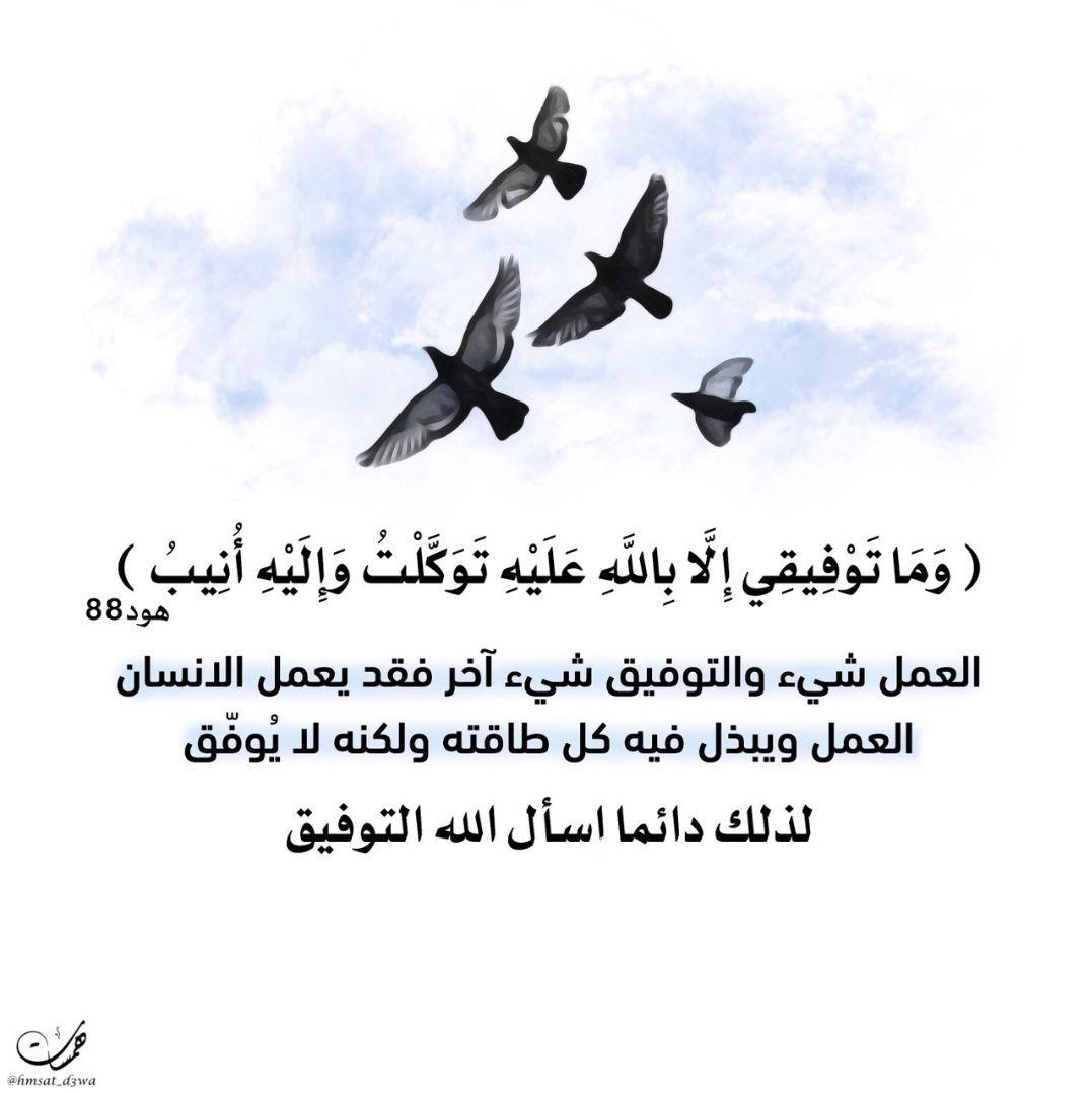 تدبرات - وما توفيقي إلا بالله عليه توكلت وإليه أنيب