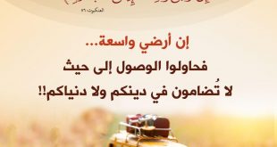 تدبرات - يا عبادي الذين آمنوا إن أرضي واسعة فإياي فاعبدون