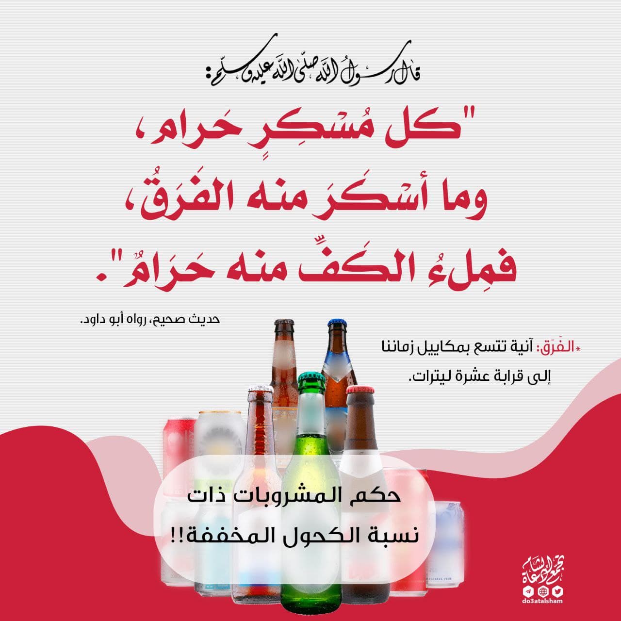 مواضيع فقهية - حكم المشروبات ذات نسبة الكحول الخفيف