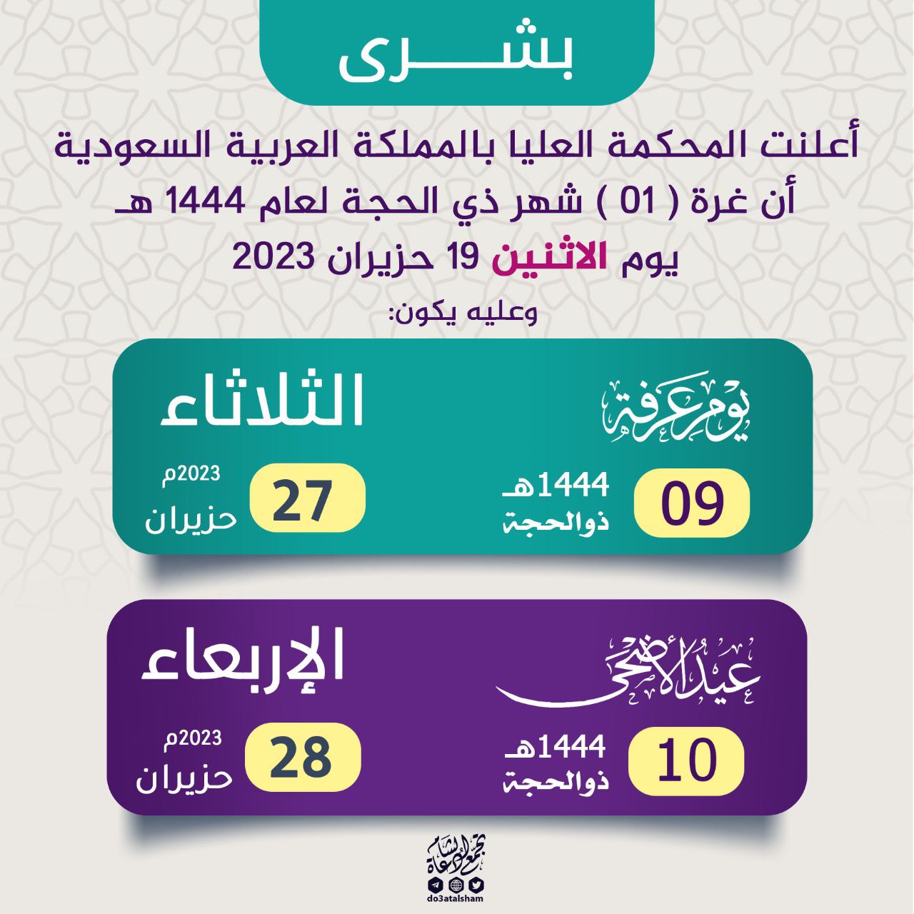 غرة شهر ذي الحجة