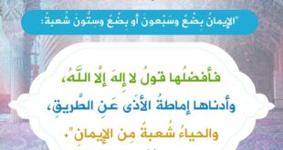 التوحيد و الحياء و إماطة الأذى عن الطريق