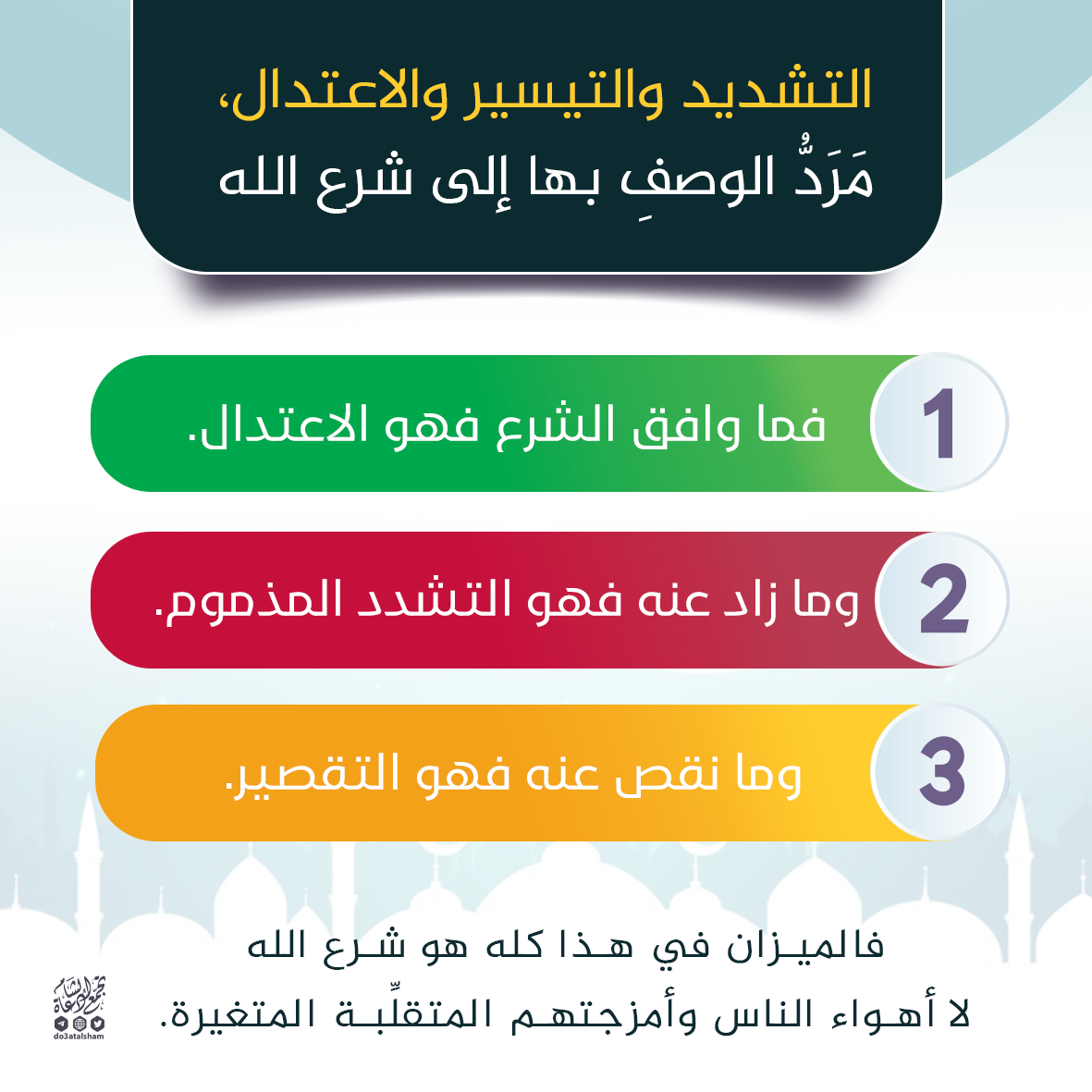 التشديد والتيسير والاعتدال