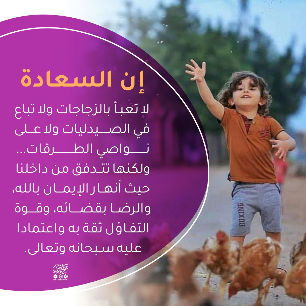 إن السعادة لا تباع على الطرقات