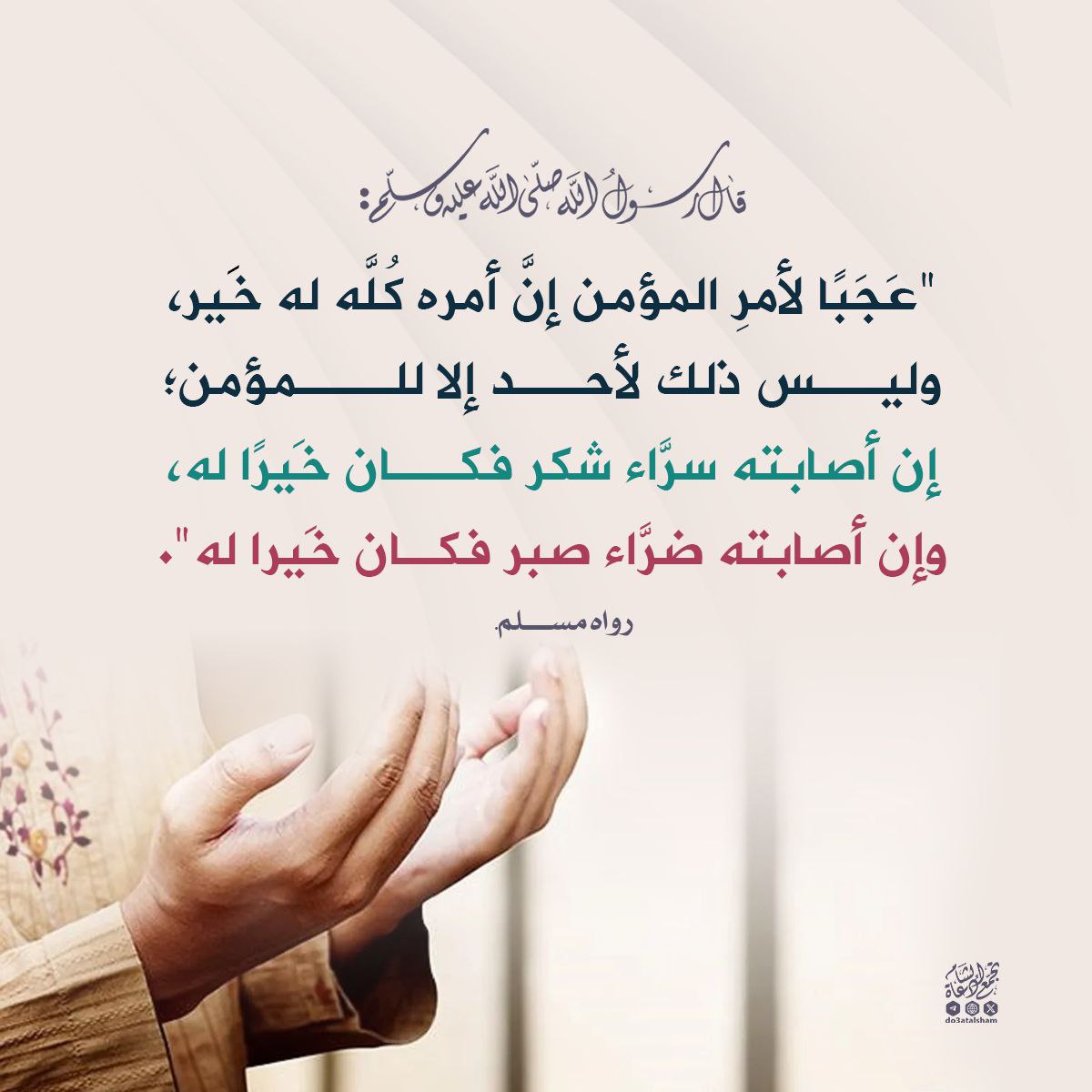 عجبا لأمر المؤمن أمره كله له خير