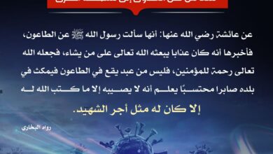 أجر الصبر على المكث في المناطق الموبوءة